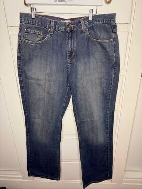 anchor blue Men's Straight-Leg Denim Jeans - Washed Blue